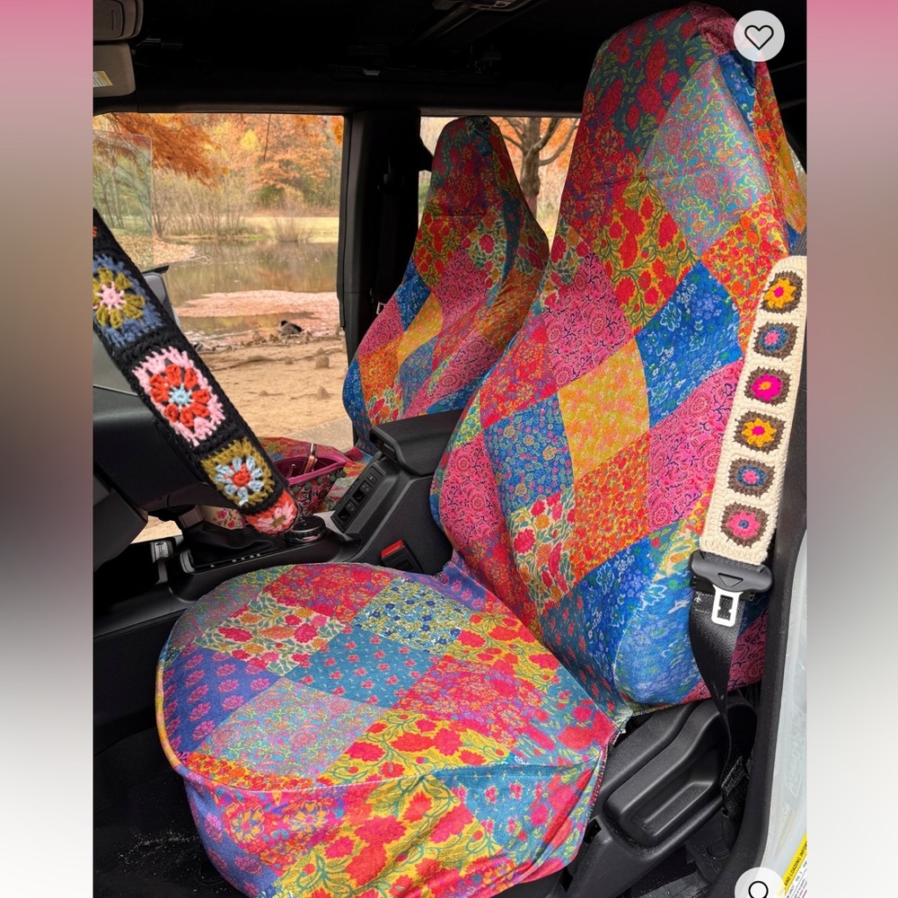 NATURAL LIFE Rainbow Patchwork Car Seat Covers  🌈